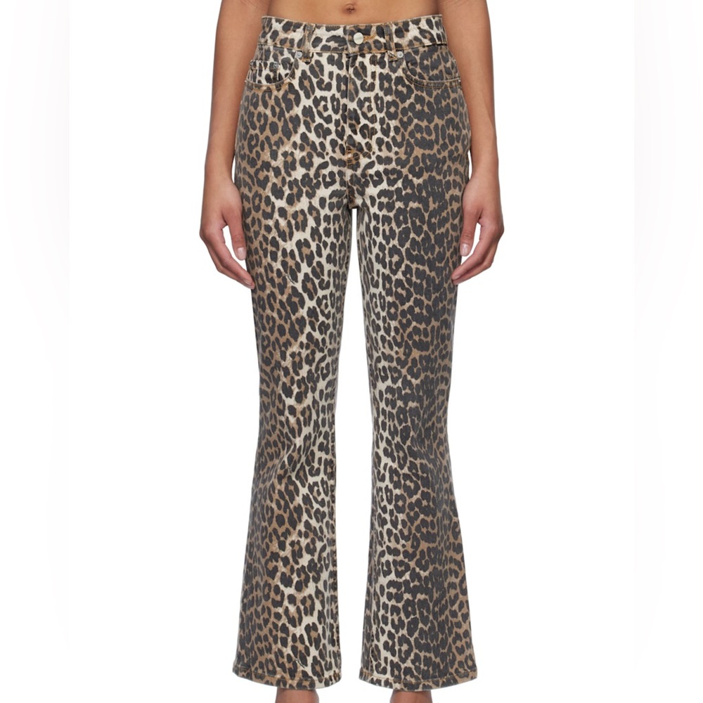 Ganni Leopard Print Pants